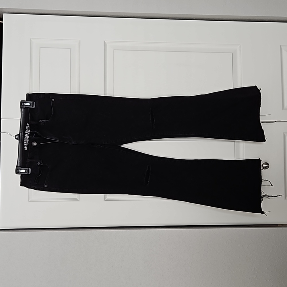 American Eagle Outfitters Women's Black Flare Jeans
